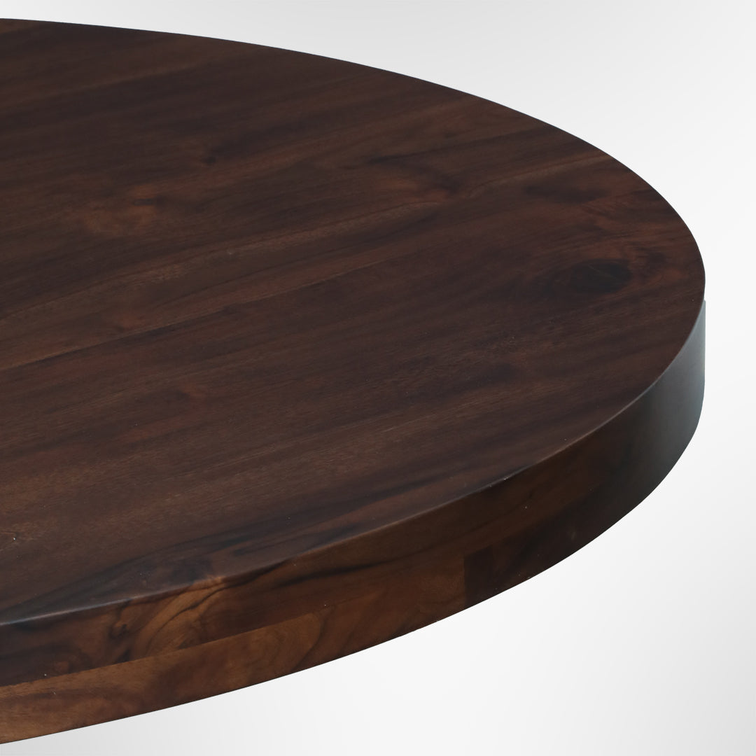 Louis Round Dining Table No. 11 - Walnut / Mango Wood / Dia: 40’’ H: 30’’ - Indoor Furniture