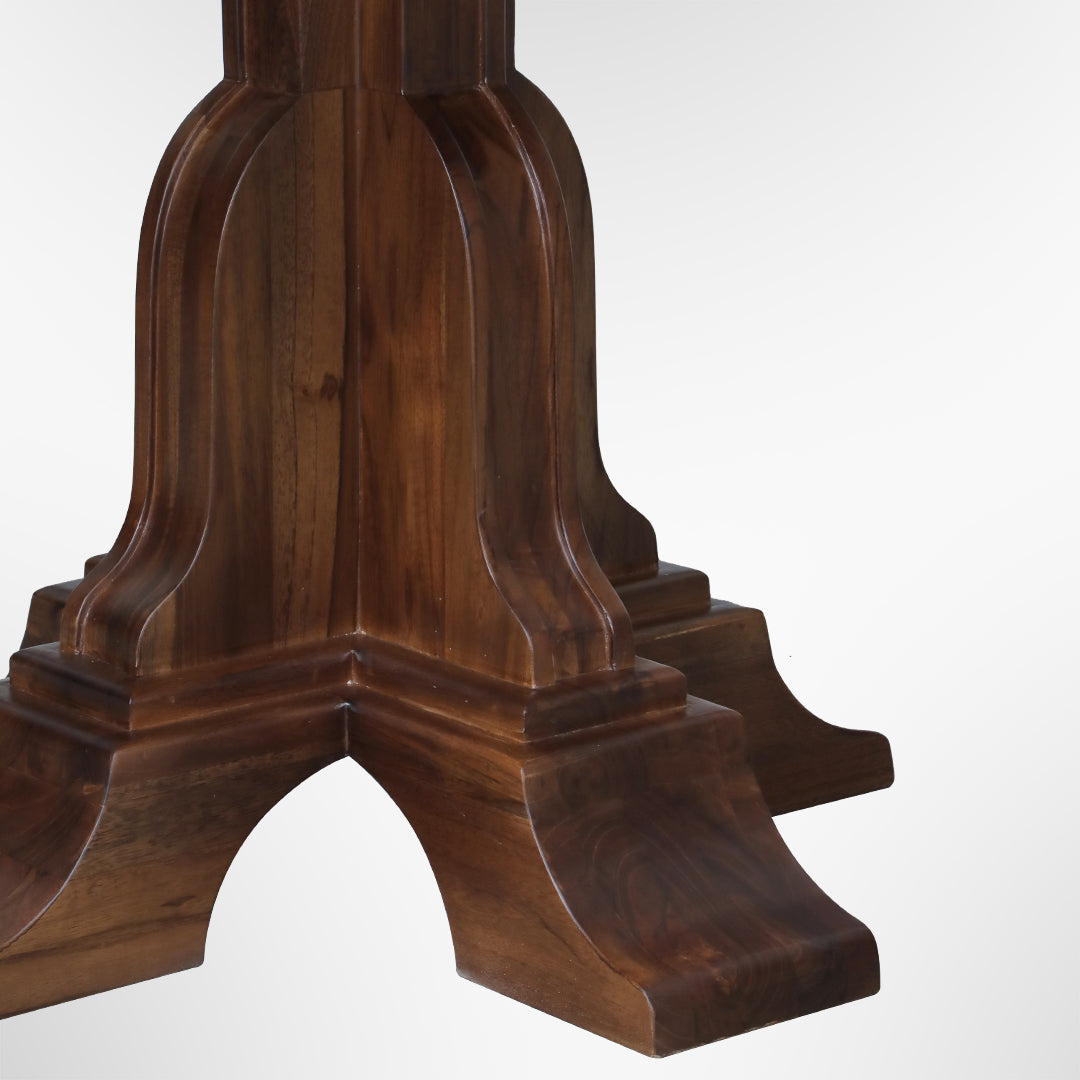Louis Round Dining Table No. 11 - Walnut / Mango Wood / Dia: 40’’ H: 30’’ - Indoor Furniture