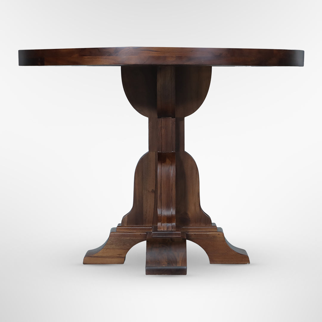 Louis Round Dining Table No. 11 - Walnut / Mango Wood / Dia: 40’’ H: 30’’ - Indoor Furniture
