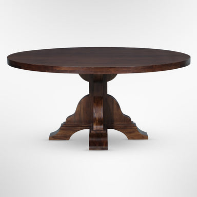 Louis Round Dining Table No. 13 - Walnut / Mango Wood / Dia: 66’’ H: 30’’ - Indoor Furniture