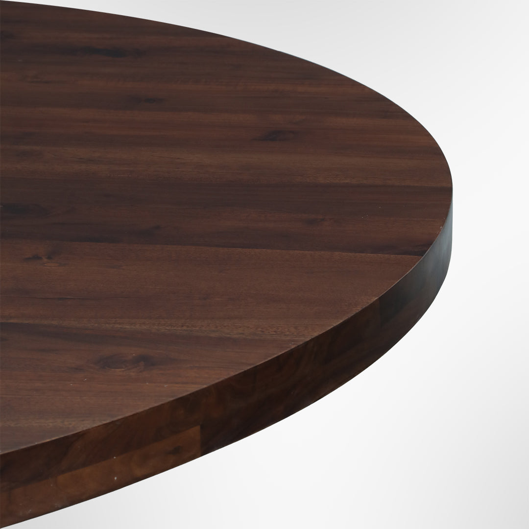 Louis Round Dining Table No. 13 - Walnut / Mango Wood / Dia: 66’’ H: 30’’ - Indoor Furniture
