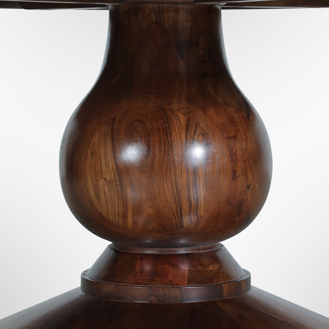 Louis Round Dining Table No. 21 - Walnut / Mango Wood / Dia: 60’’ H: 30’’ - Indoor Furniture