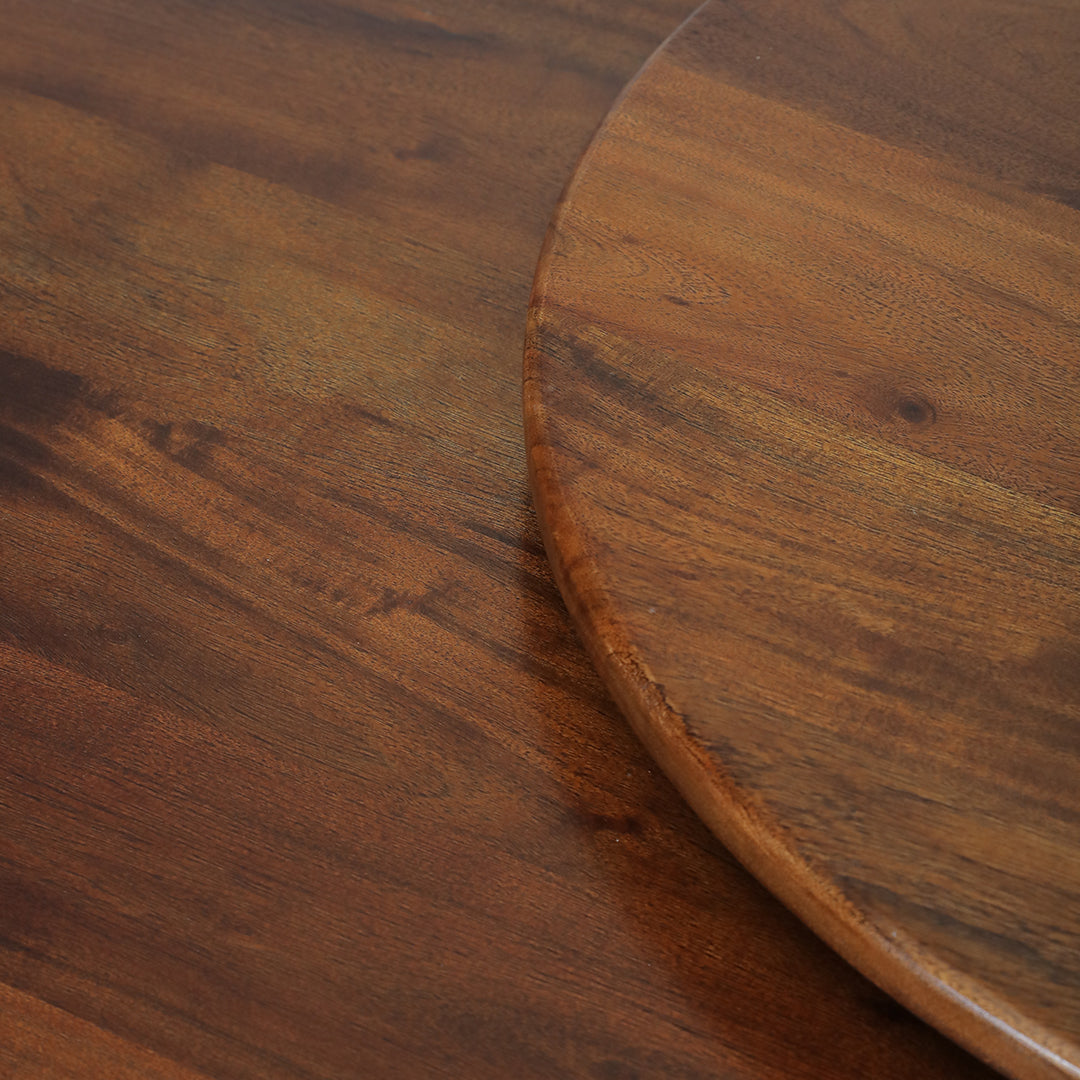 Louis Round Dining Table No. 21 - Walnut / Mango Wood / Dia: 60’’ H: 30’’ - Indoor Furniture