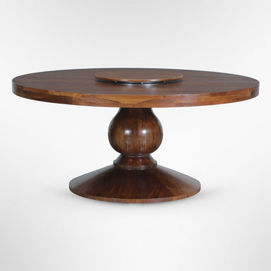 Louis Round Dining Table No. 21 - Walnut / Mango Wood / Dia: 60’’ H: 30’’ - Indoor Furniture
