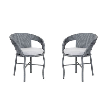 Luma Outdoor Chair Set of 2 - H: 30’’ W: 24’’ D: 24’’ SH: 20’’ / Gray / MS Frame and PVC Weaving - Outdoor Chairs