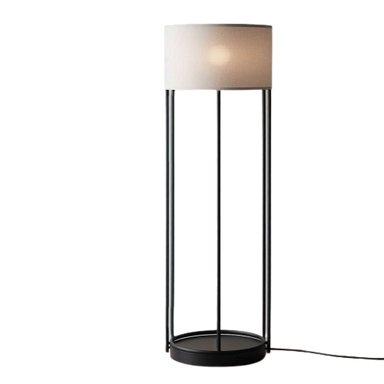 Lumina Elegante Beige Shade Floor Lamp - Beige / Diameter: 12 Inches, Height: 8 Inches / Fabric, Exterior Color: Beige