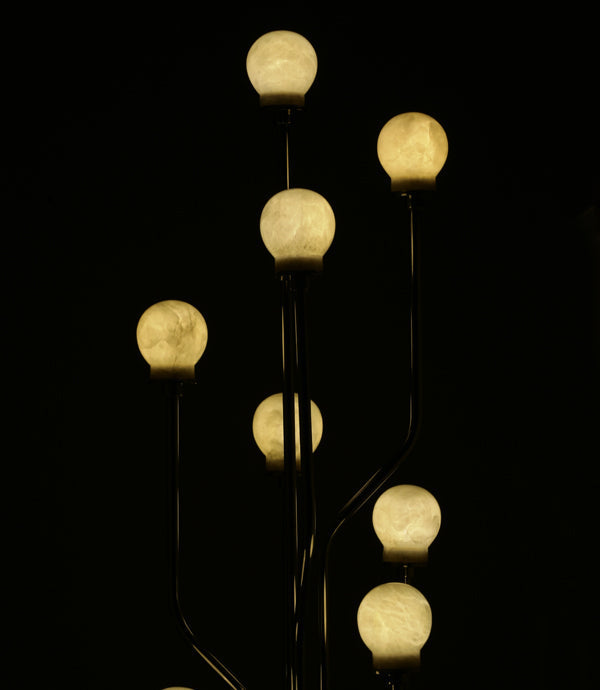 Luna Floor Lamp - Natural / Stainless steel and marble - Lighting