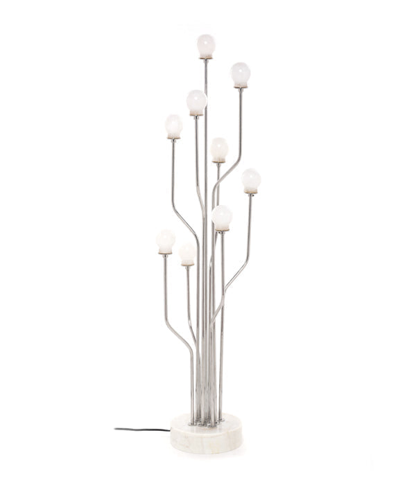 Luna Floor Lamp - Natural / Stainless steel and marble - Lighting