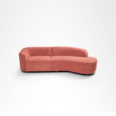 Luna Sofa - W: 98’’ D: 33’’ H: 28’’ SH: 16’’ / Pink / Wood and Upholstered Fabric