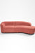 Luna Sofa - W: 98’’ D: 33’’ H: 28’’ SH: 16’’ / Pink / Wood and Upholstered Fabric