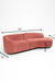 Luna Sofa - W: 98’’ D: 33’’ H: 28’’ SH: 16’’ / Pink / Wood and Upholstered Fabric