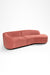 Luna Sofa - W: 98’’ D: 33’’ H: 28’’ SH: 16’’ / Pink / Wood and Upholstered Fabric