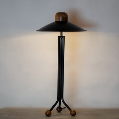 Lunar Voyage Console Lamp - Black Metal with Natural Wood / MS and Teak Wood - Lighting