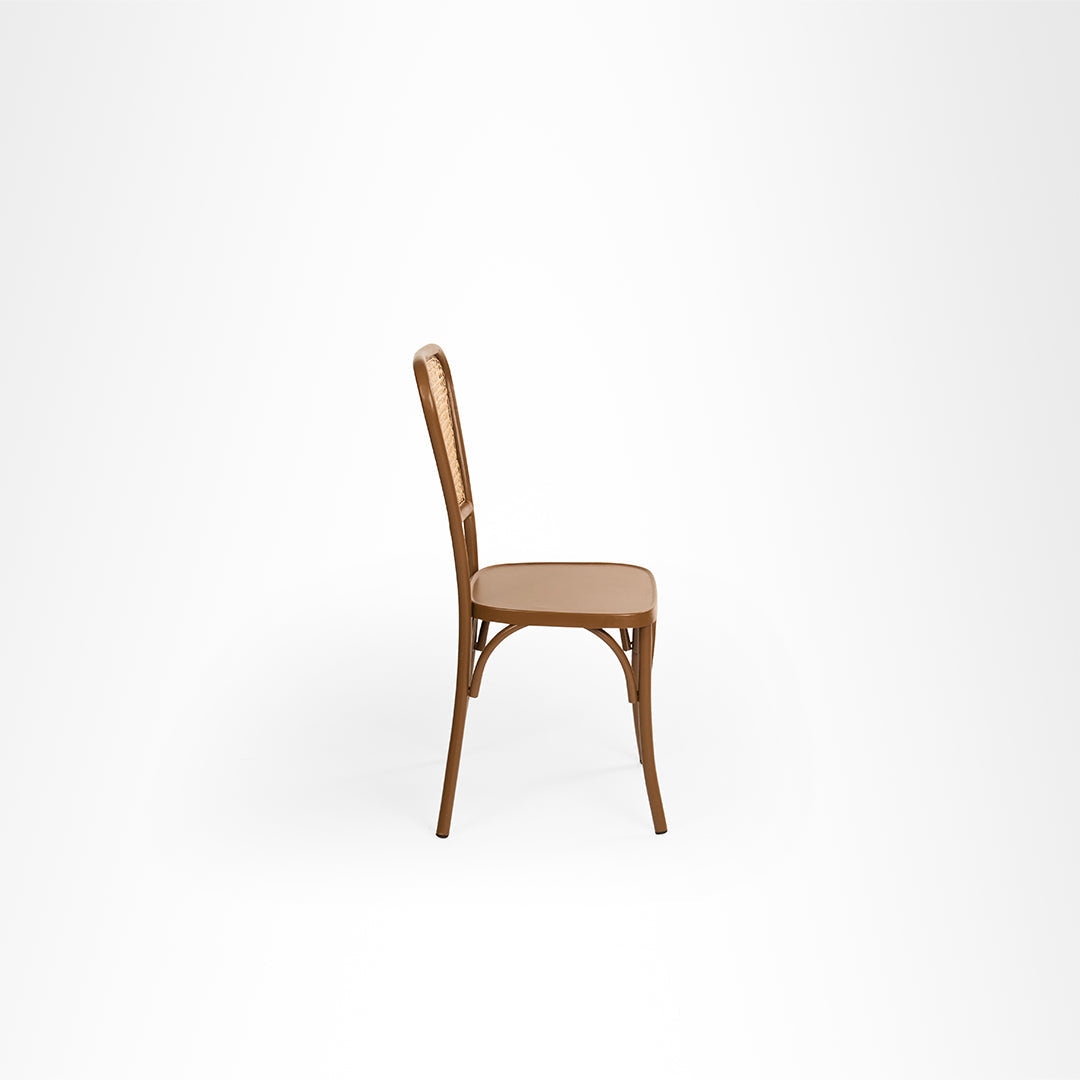 Lyon Chair Set Of 2 - W: 17’’ D: 17’’ SH: 17’’ TH: 35’’ / Brown / Mild Steel - Outdoor Furniture