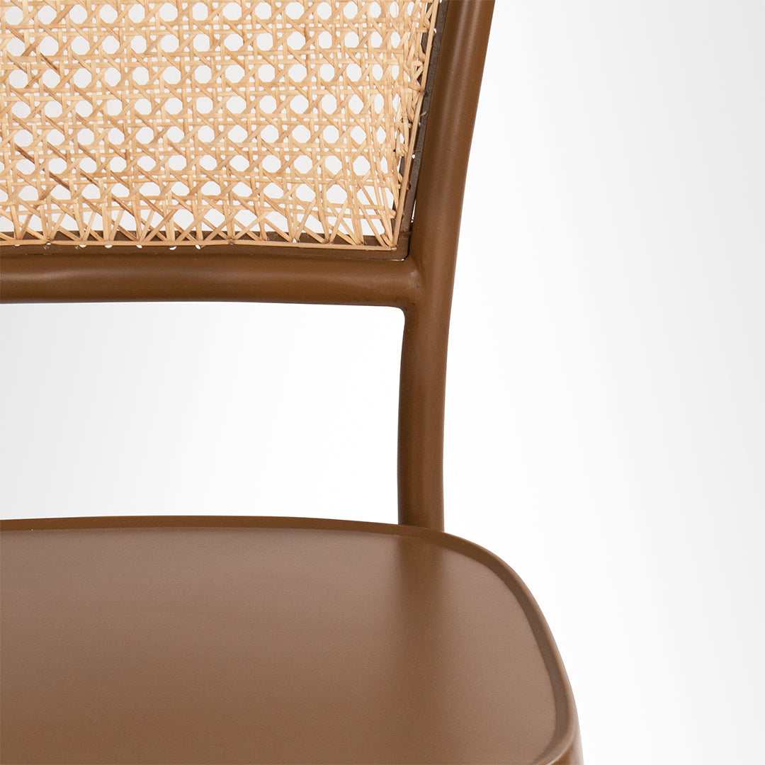Lyon Chair Set Of 2 - W: 17’’ D: 17’’ SH: 17’’ TH: 35’’ / Brown / Mild Steel - Outdoor Furniture