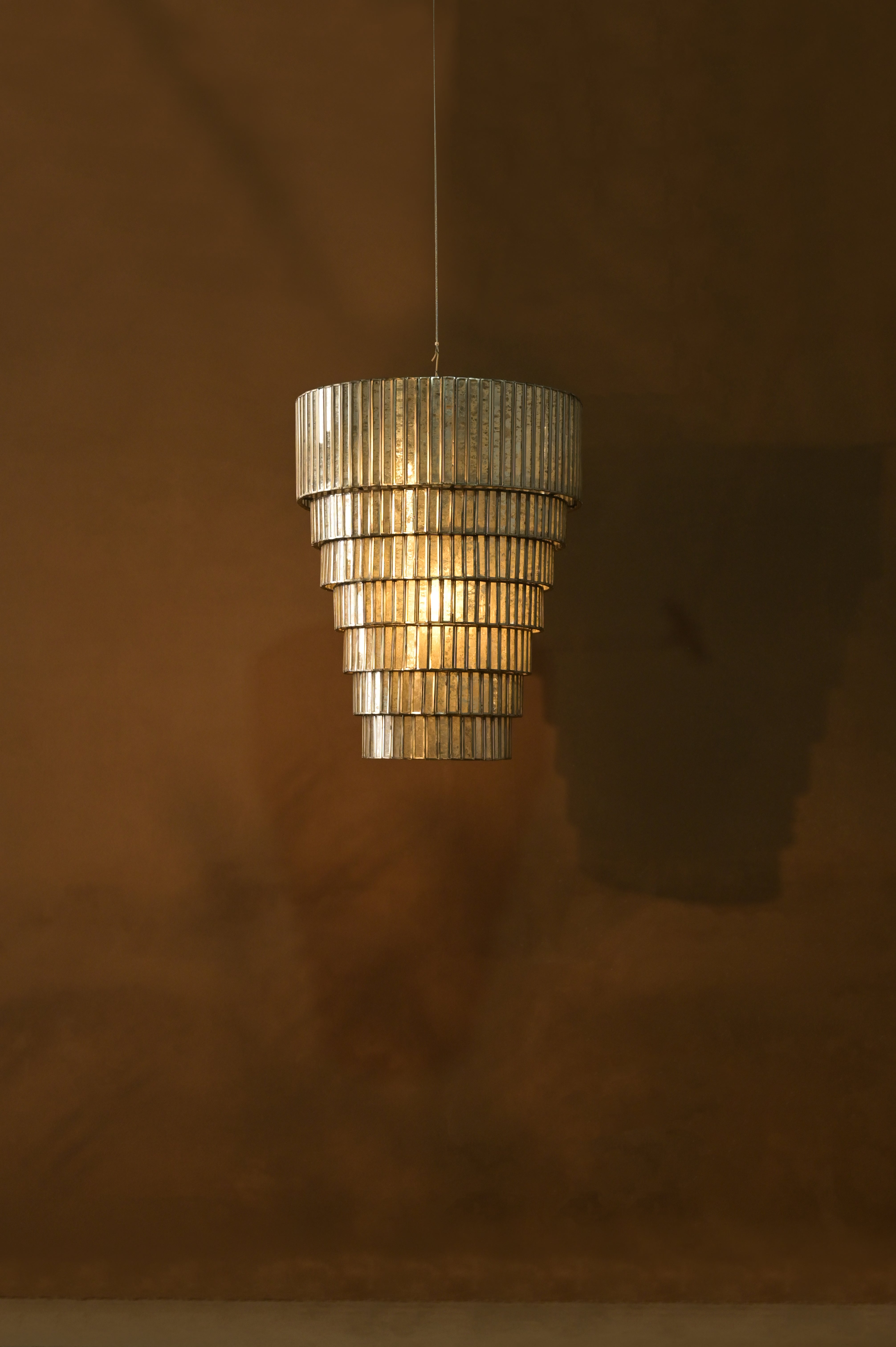 Lys Pendant Lamp - L:20 x W:20 x H:25 In inches / Stainless Steel and Antique - Lighting