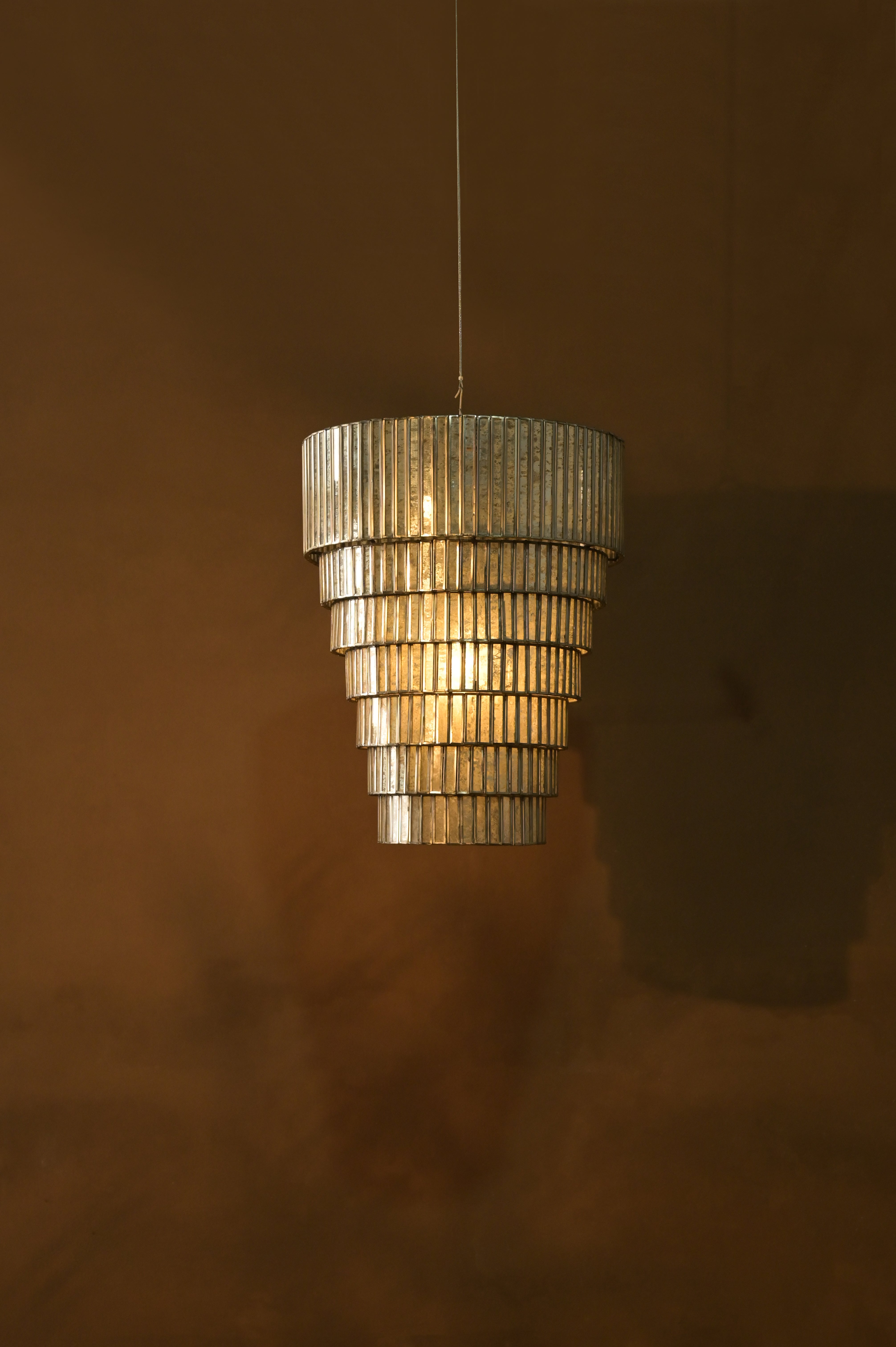 Lys Pendant Lamp - L:20 x W:20 x H:25 In inches / Stainless Steel and Antique - Lighting