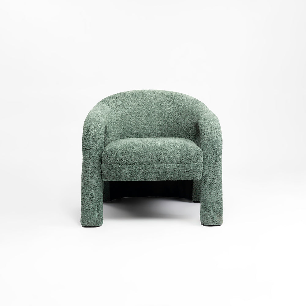 Lysa Lounge Chair 33 - Green / Wood and Upholstery / CM - L:- 76 x W:- 76 x H:- 76 - Indoor Furniture