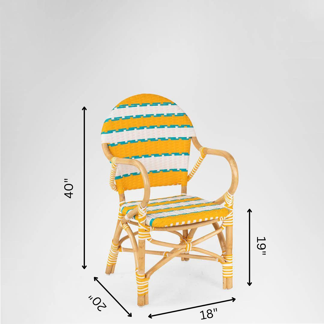 M Popsicle Cane Chair With Arms - Outdoor Furniture