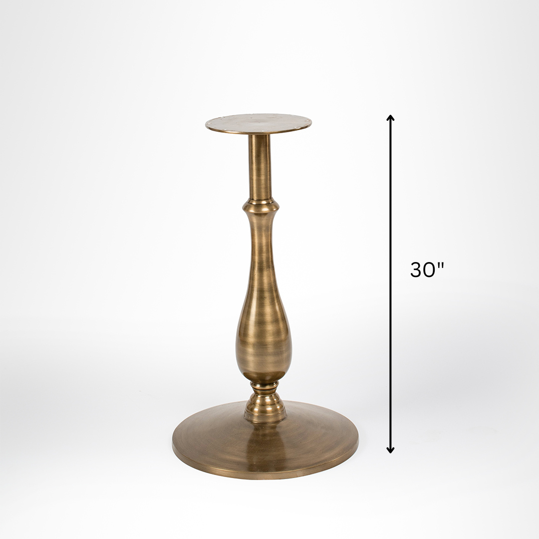 Magnolia Table Base - Dia: 30’’ H: 30’’ / Cast Aluminium / Antique Brass - Outdoor Furniture