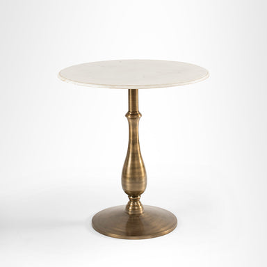 Magnolia Table - Dia: 30’’ H: 30’’ / Cast Aluminium and Marble / Antique Brass - Outdoor Furniture