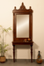 Majora Wall Mirror and Console - Teak / Teakwood / Mirror: L: 28’’ W: 5’’ H: 50’’; Table: L: 28’’ W: 15’’ H: 30’’