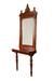 Majora Wall Mirror and Console - Teak / Teakwood / Mirror: L: 28’’ W: 5’’ H: 50’’; Table: L: 28’’ W: 15’’ H: 30’’