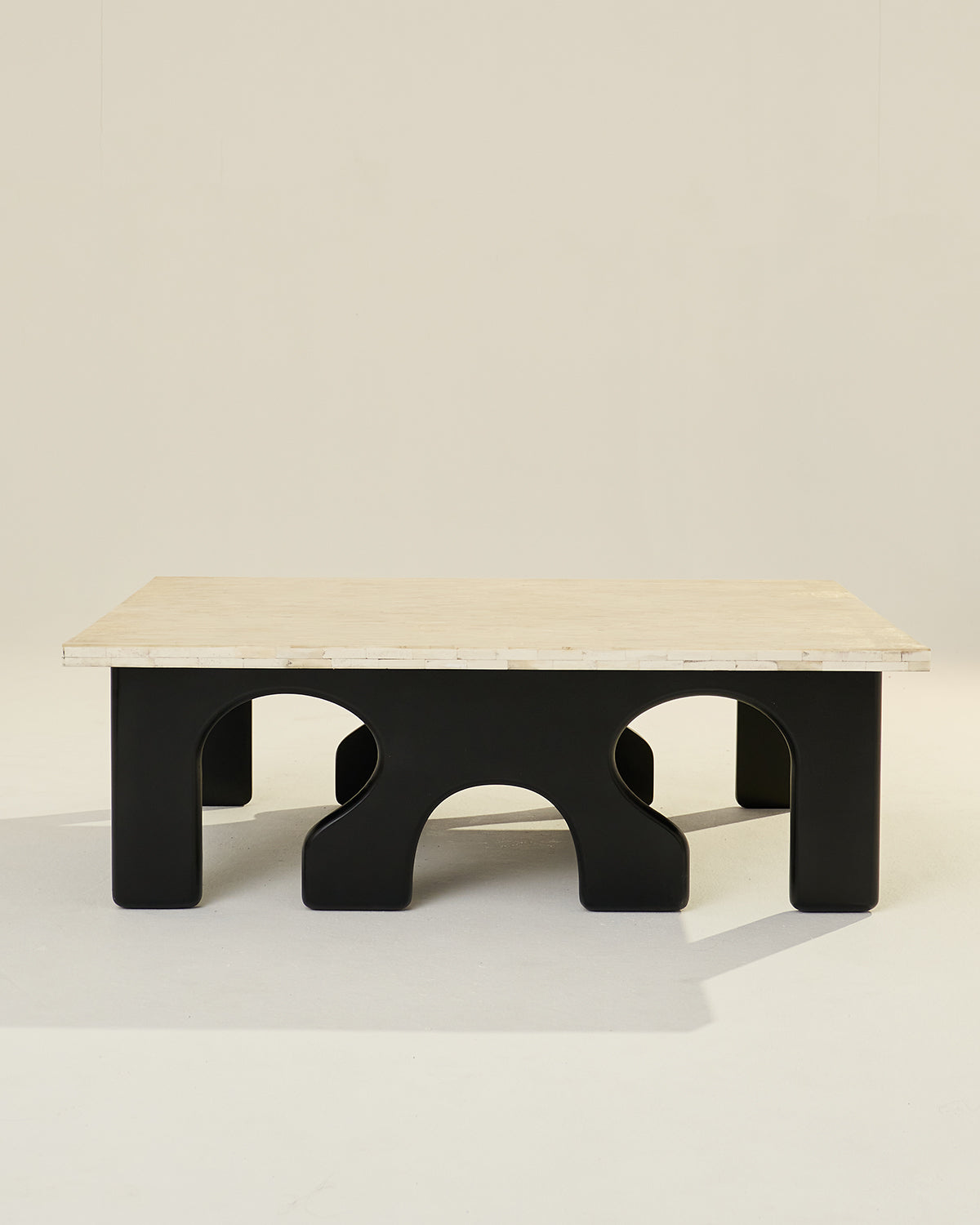 Mammoth Coffee Table - Ivory / Bone Inlay / 128L X 102W X 42H In Cms - Indoor Furniture