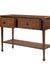 Manila Console Table - Brown / Frame: Teak veneer, plywood; Drawer Front Carved Panel, Legs: Teakwood; Storage lined