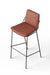 Marbella Bar Chair - D’Decor MOLESKIN BL MS 015-106 BROWN Ply & Foam Upholstery Structure; Black Powder Coat Mild Steel