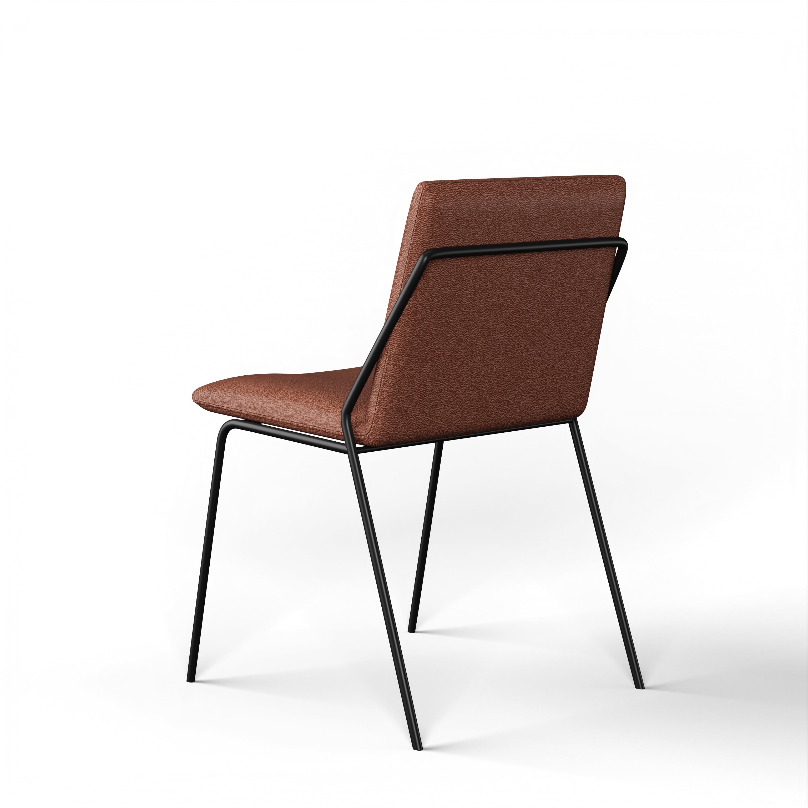 Marbella Dining Chair - Black Powder Coat Mild Steel Frame; D’Decor MOLESKIN BL MS 015-106 BROWN Ply & Foam Upholstery