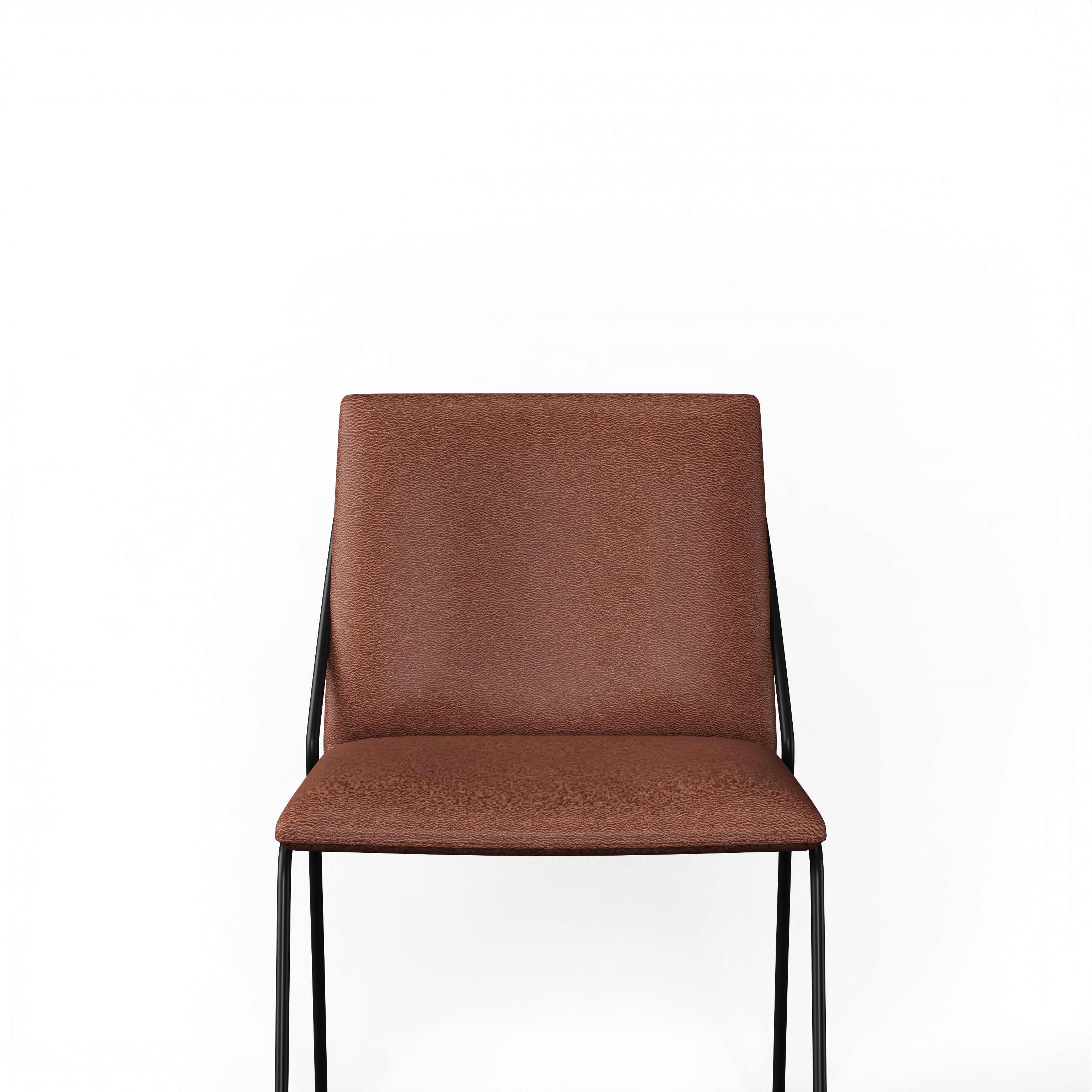 Marbella Dining Chair - Black Powder Coat Mild Steel Frame; D’Decor MOLESKIN BL MS 015-106 BROWN Ply & Foam Upholstery