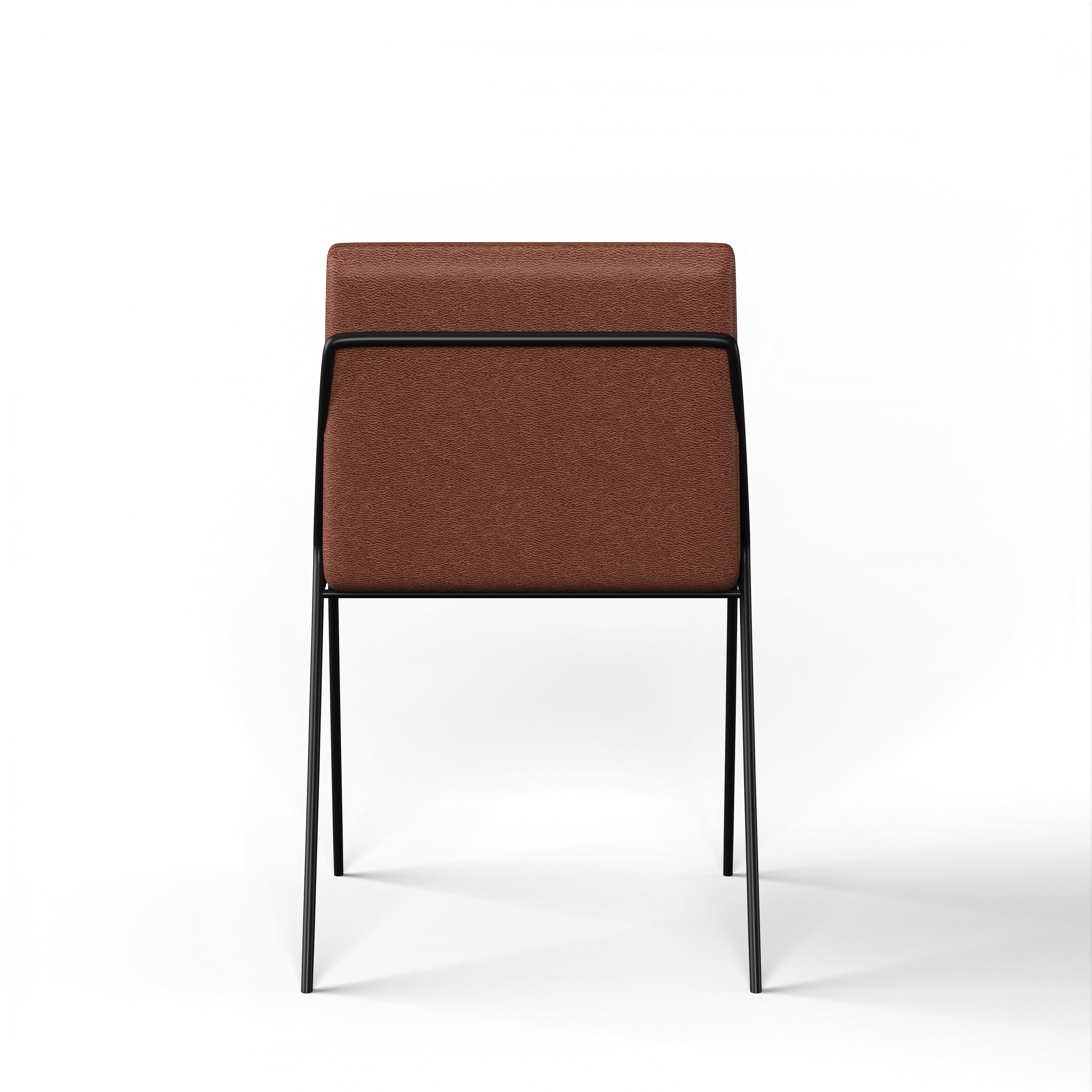 Marbella Dining Chair - Black Powder Coat Mild Steel Frame; D’Decor MOLESKIN BL MS 015-106 BROWN Ply & Foam Upholstery