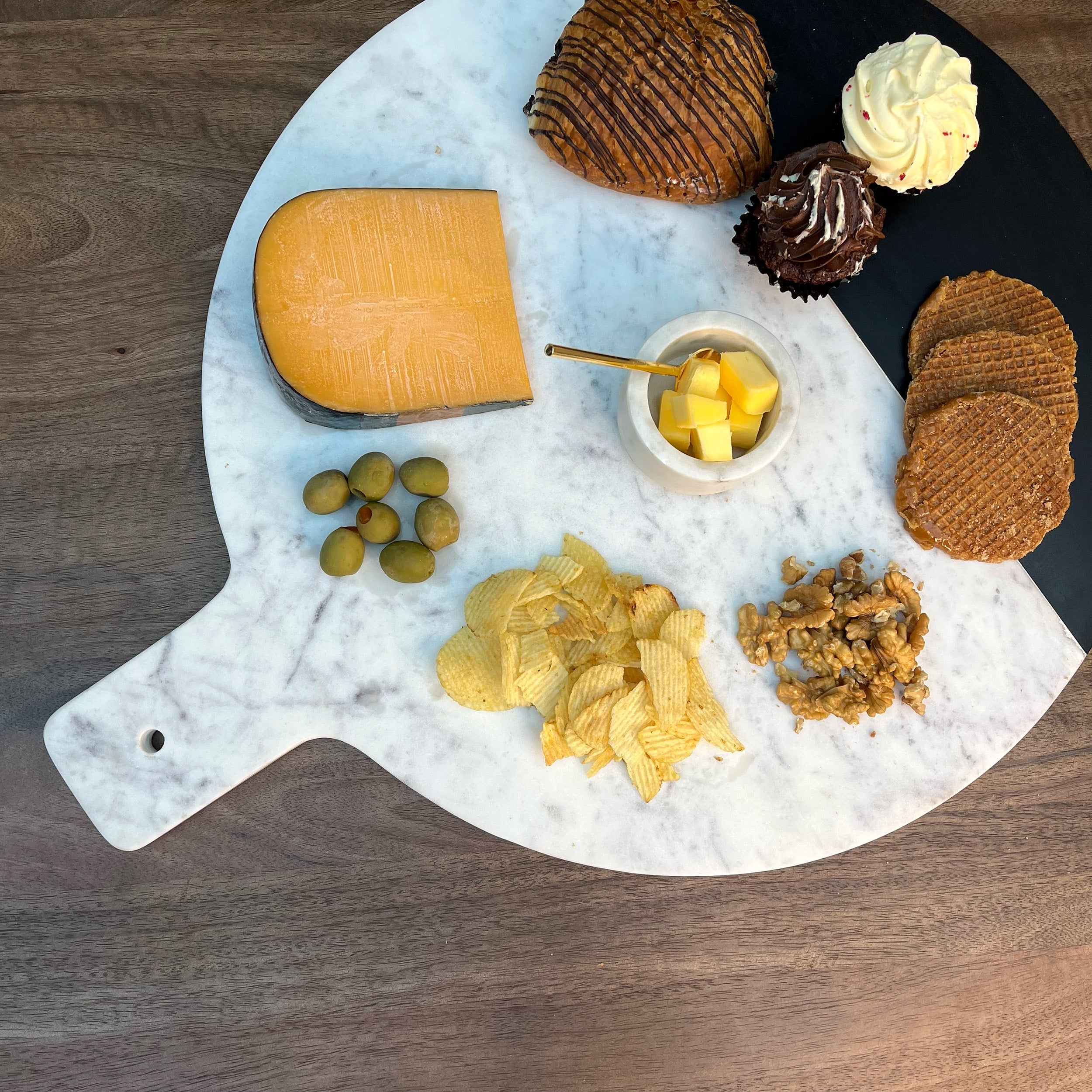 Marble and Wood Platter - Wood & Marble - Decor