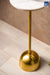 Marble Top Drink Table - Golden & White / 25 x W:25 x H:64 In Cms / Metal & Marble - Indoor Furniture