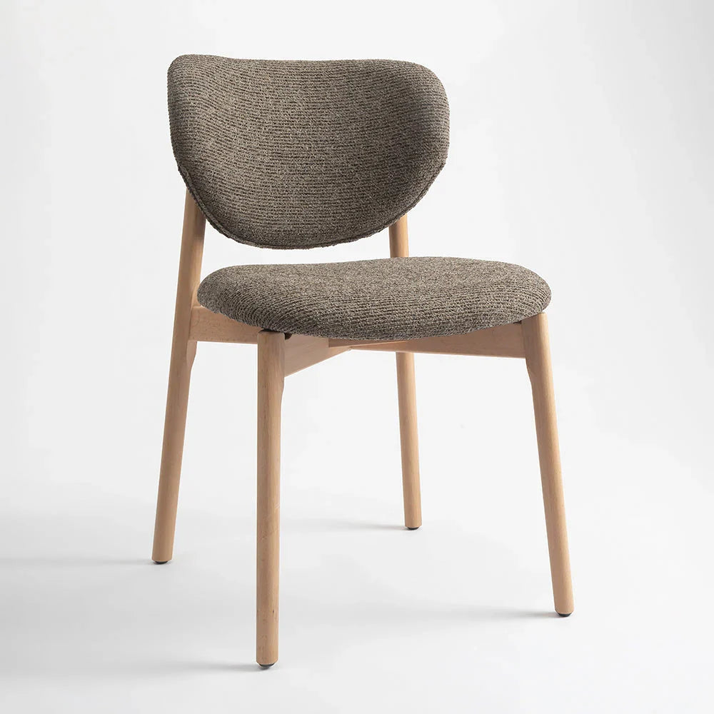 Maren Dining Chair 17 - Grey / Beech Wood and Upholstery / cms:- L:- 46 x W:- 56 x H:- 80 - Indoor Furniture
