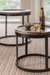 Marion Coffee Table | Set Of 2 - Walnut / Mango Wood and MS / L:53 x D:53 x H:45 in cm - Indoor Furniture