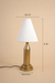 Marquee Table Lamp - Dia 10” x H 25” / Brass plated Mild Steel, Fabric Shade - Lighting