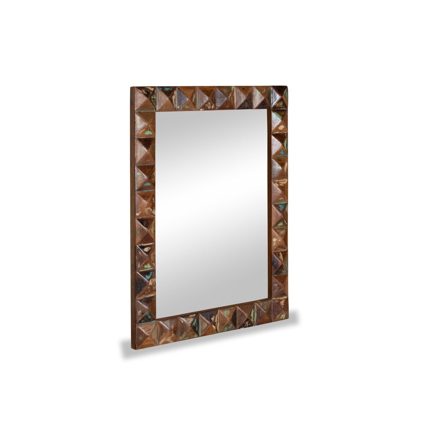 Mason Mirror Frame - Multicolour / Reclaimed Wood / L:80 x D:4 x H:100 in cm - Decor