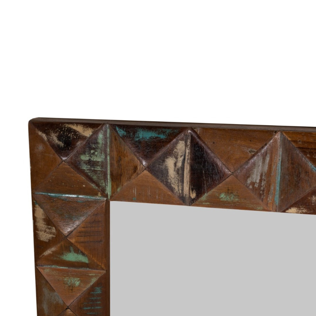 Mason Mirror Frame - Multicolour / Reclaimed Wood / L:80 x D:4 x H:100 in cm - Decor