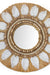 Meadow Embellished Moonjh Grass Mirror - Natural / Moonjh grass, jute, wooden beads, wool, mirror and plywood / D: 30’’