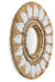 Meadow Embellished Moonjh Grass Mirror - Natural / Moonjh grass, jute, wooden beads, wool, mirror and plywood / D: 30’’