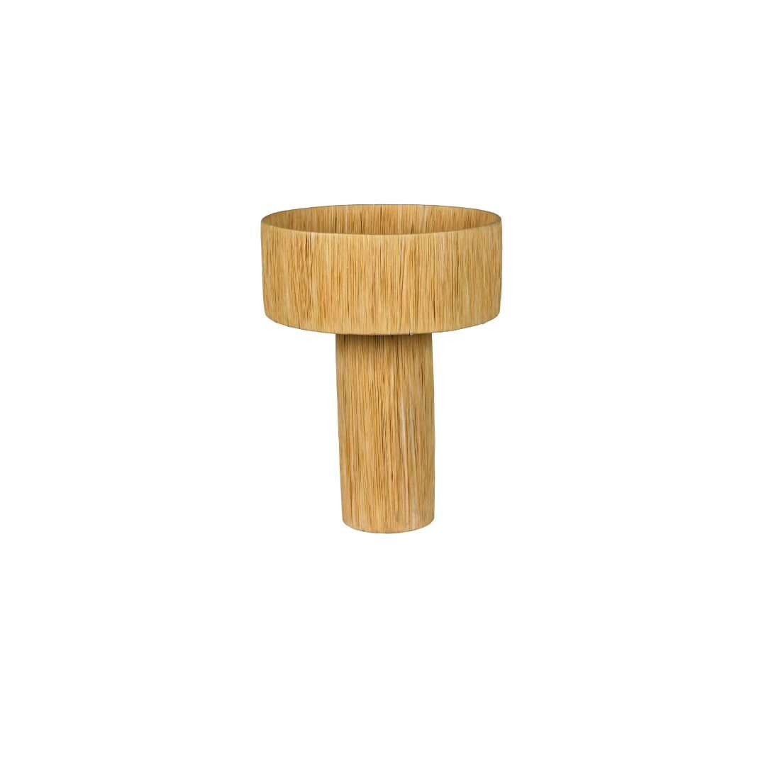Meluri Rafia Table Lamp - Natural / Rafia and iron / D: 15’’ D (Base): 6’’ H (Stand): 20’’ - Lighting