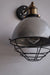 Metallic Silver Finish Industrial Retro Dome Wall Sconce