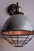 Metallic Silver Finish Industrial Retro Dome Wall Sconce