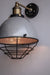 Metallic Silver Finish Industrial Retro Dome Wall Sconce