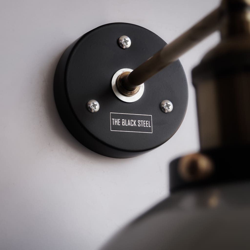 Metallic Silver Finish Industrial Retro Dome Wall Sconce