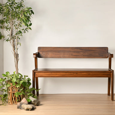 Mid Century Teak Wood Bench - Teak / Teakwood / L: 47’’ W: 18’’ H: 31.5’’ - Furniture