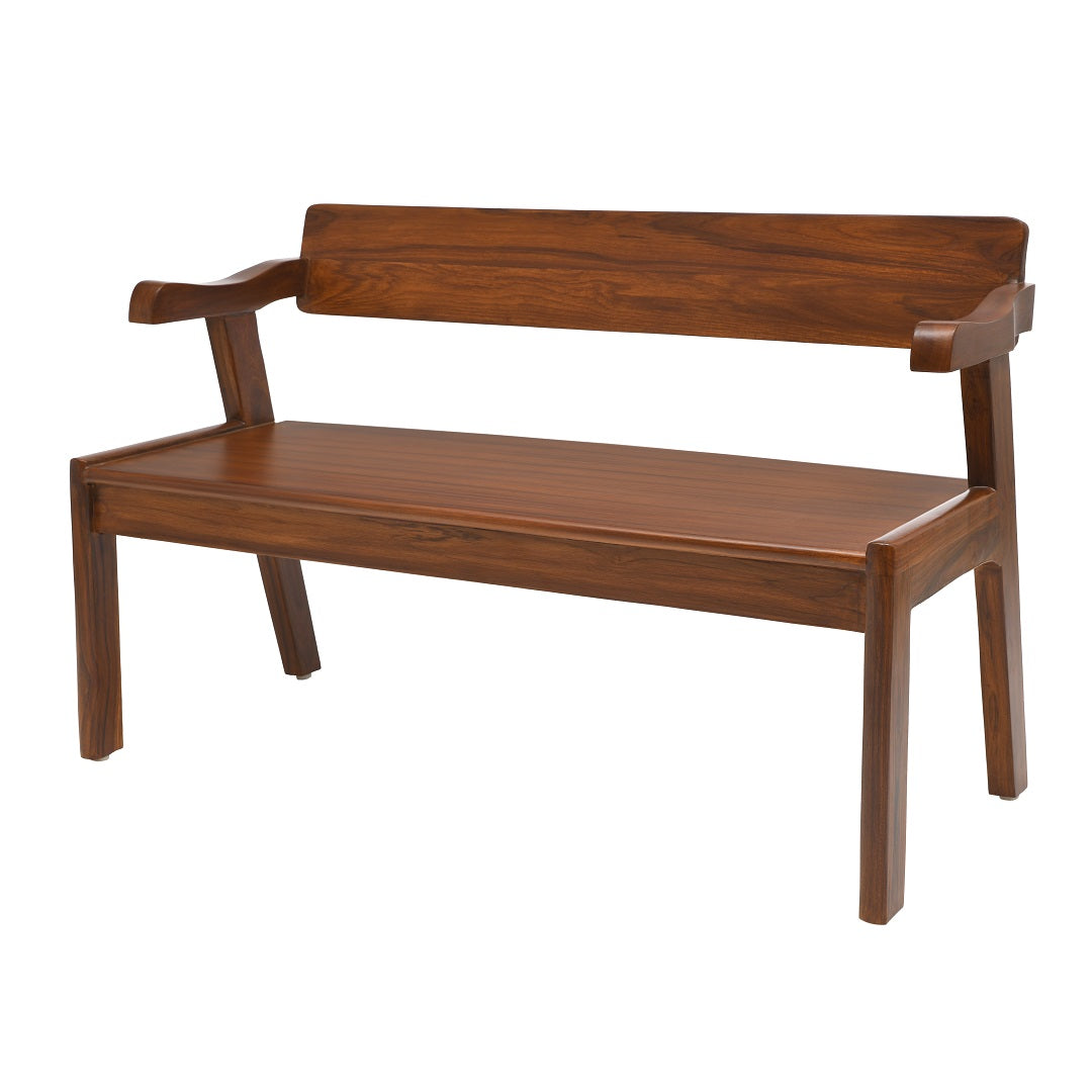 Mid Century Teak Wood Bench - Teak / Teakwood / L: 47’’ W: 18’’ H: 31.5’’ - Furniture