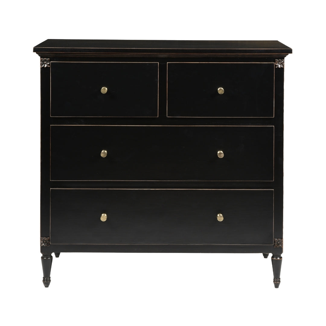 Midway Storage Cabinet - Black / Frame: Teak veneer and plywood; Legs: Teakwood; Storage: Lined with laminate inside;